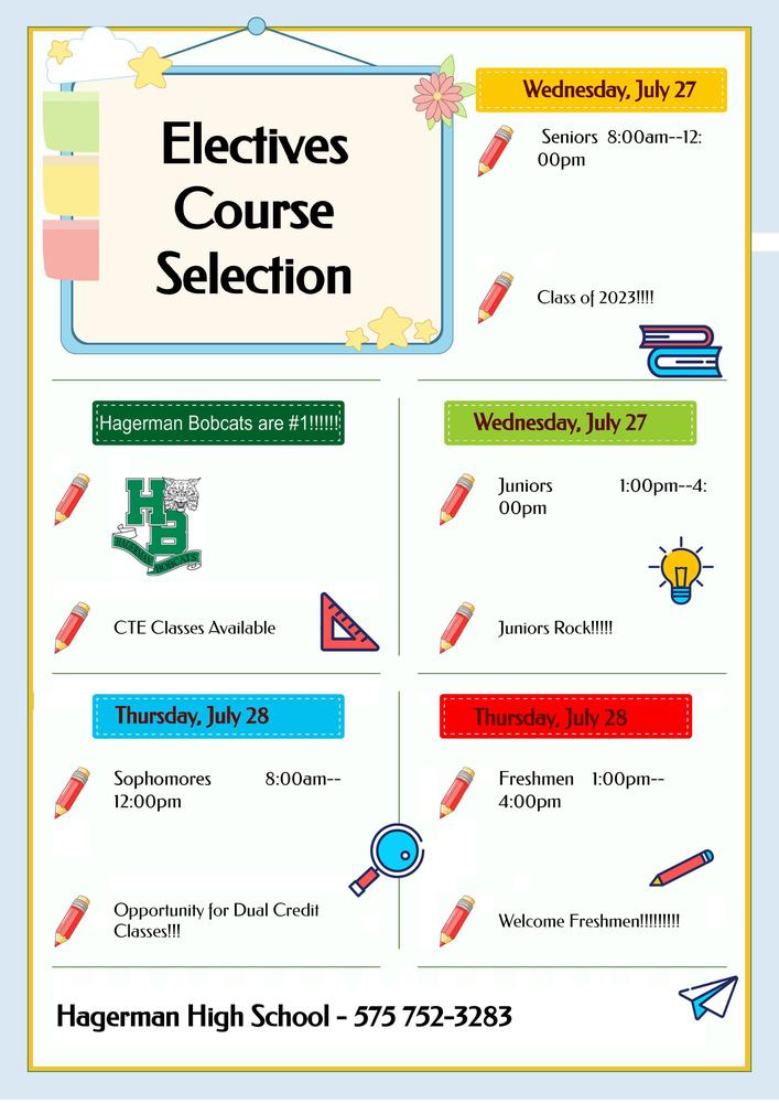 Electives Course Selection Flyer